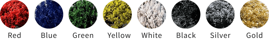 Foliage colors: 8 signature colors (red, blue, green, yellow, white, black, silver, gold)